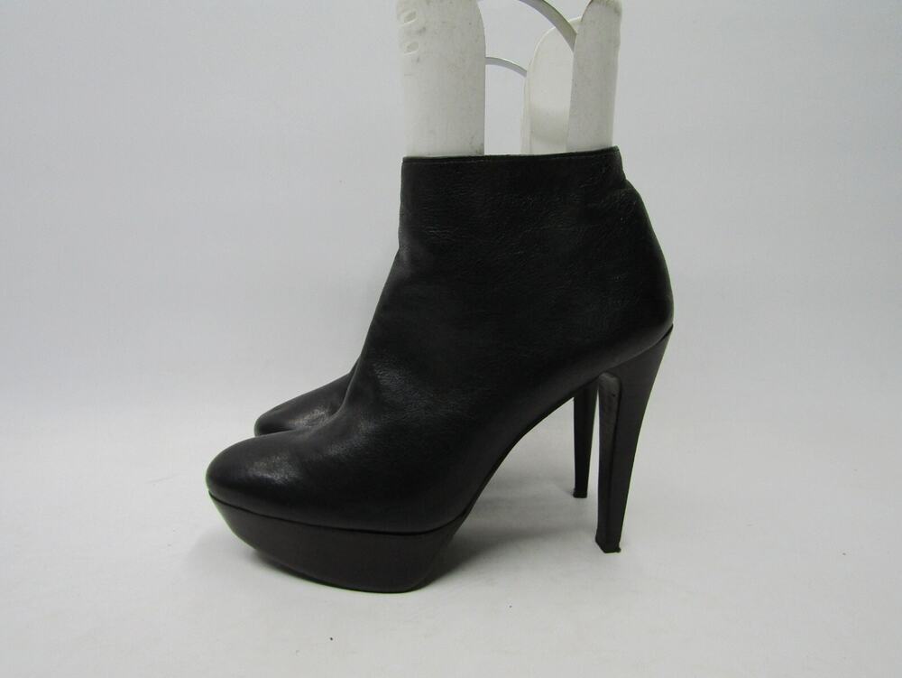 Stuart Weitzman Womens Sz 9 M Black Leather Platform Fashion Ankle Boots Booties